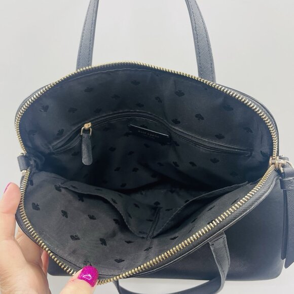 Kate Spade New York Saffiano Leather Top Handle Satchel Purse Zipper Closure - Picture 12 of 12